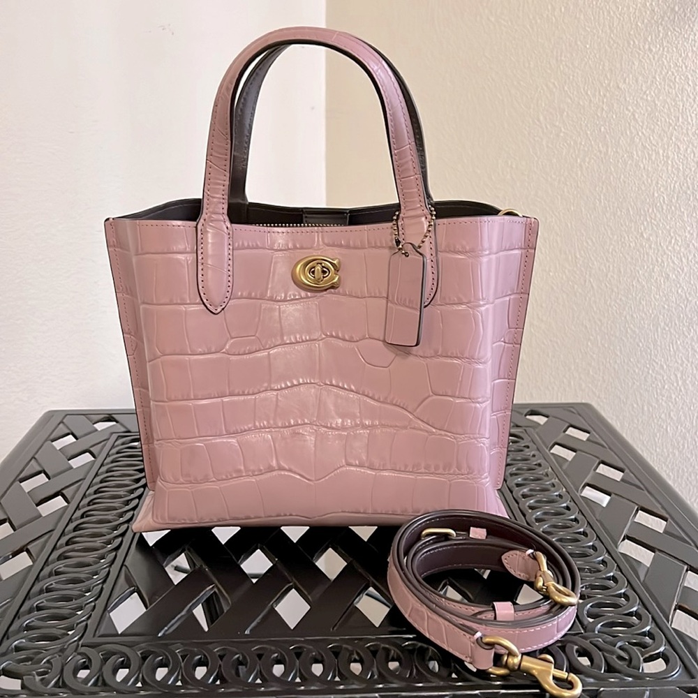 Coach Willow Tote 24 Crocodile Embossed Leather Bag
